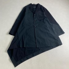 W3688 Tricot Comme des Gar ons Coat Docking Asymmetrical AD1992 Black