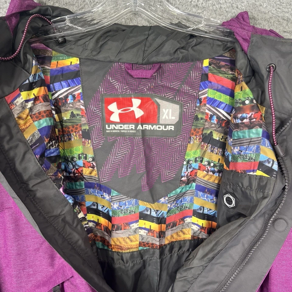 Chaqueta Under Armour Para Hombres XL Púrpura Coldgear Tormenta Nieve Utilidad Exterior Con Capucha Foto 4 de 4