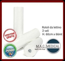 Rotolo da lettino, 2 veli, altezza 60 cm (confezione da 6 rotoli)