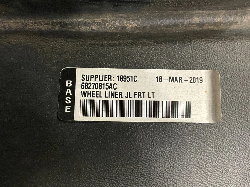 Jeep Wrangler 2018-2021 delantero izquierdo cuarto guardabarros guardabarros protector 1623 OEM Foto 4 de 4