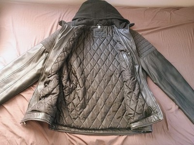 SEAN John Mens Leather Jacket Size: Medium Gray Full Zip (Great Condition)