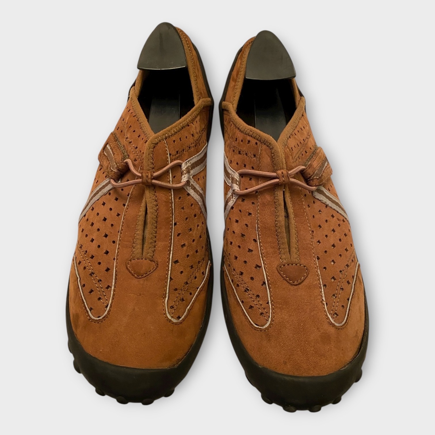 Clarks Privo Tequini Shoes Womens 10 M Brown Suede Perforated Hook Loop Driving