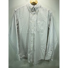 Tommy Hilfiger Button White Blue Red Regular Fit Ithaca Shirt Men's Medium 38-40