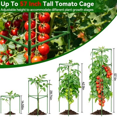 2 Pack 57 Inch Tall Heavy Duty Metal Adjustable Foldable Tomato