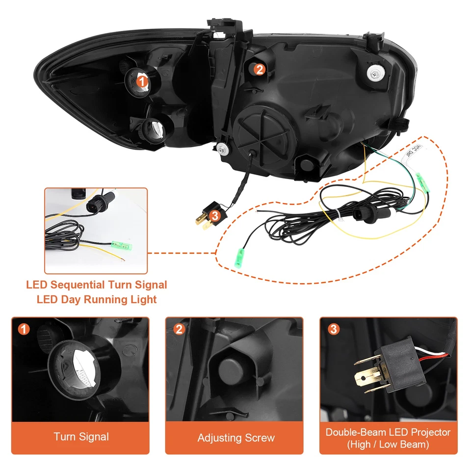 Faros LED DRL para camioneta Toyota Tundra 2005-07 2005-07 Sequoia L+R con SEQ Foto 4 de 4