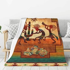 Southwest Native USA Fleece Blanket for Bed Or Sofa All Season Throw Blankets...