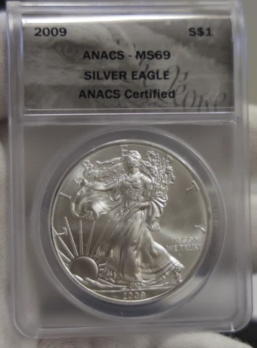 2009 US Silver Eagle $1 ANACS MS69