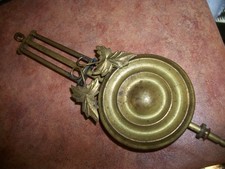 Ingraham Antique Clock Pendulum Bob Flowers Rod and Adjuster Wall Grandfather