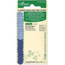 FLOWER HEAD PINS Blue  20 Count