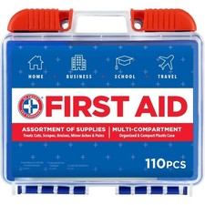 First Aid Kit for Minor Cuts - 110 Piece Comprehensive Set for Home, Car,