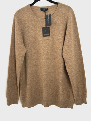 Charter Club 100% Cashmere Plus 1X Crewneck Sweater Warm Praline Heather NWT