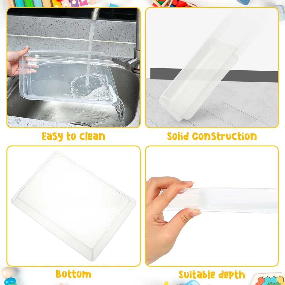 24 Pcs Plastic Art Trays 11 x 8.7 x 1 Inch Activity Craft Tray Organizer Serv... - Image 2 of 4