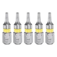 "5X T9H Magnetbits 1/4\" 1\" FüR Schraubendreher S2 Stahl"