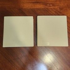 Vintage Mini Kas-ette/10 Library Case Floppy Storage Boxes (2) Cases Cream Tan