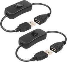 2 Pack Male to Female Usb Cable with On/Off Switch, Usb Extension Inline