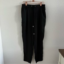 Zara Black Elastic Waist Pull On Pants Casual Neutral Drawstring US XS