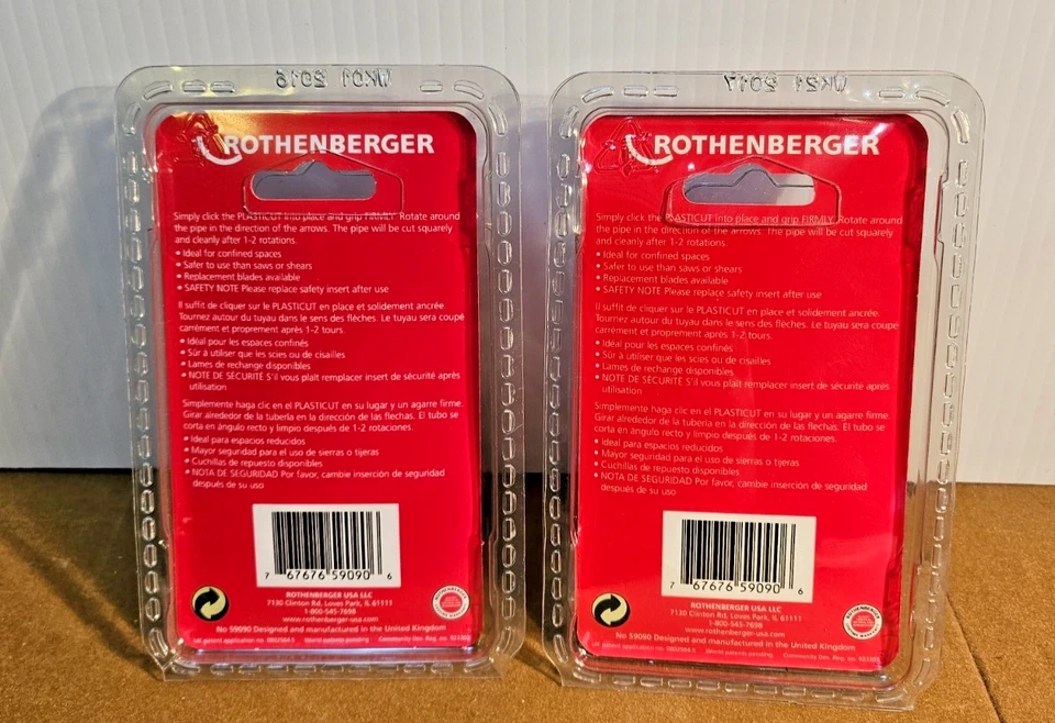 Two (2) New Rothenberger 59090 Plasticut Plastic Pipe Cutter 3/4" & 1" - Image 2 of 4