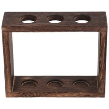 Desktop Hydroponic Planter Rack for 3 Glass Test Tubes, Wood Propagation