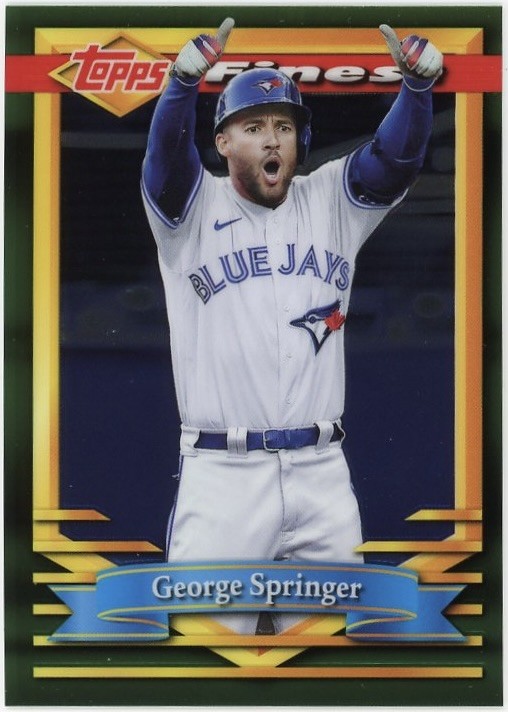 2021 Topps Finest Flashbacks #131 George Springer Blue Jays Baseball Card