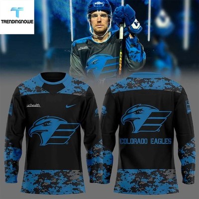 Custom Colorado Eagles Military Appreciation Night Day Hockey Shirt Fan Gear