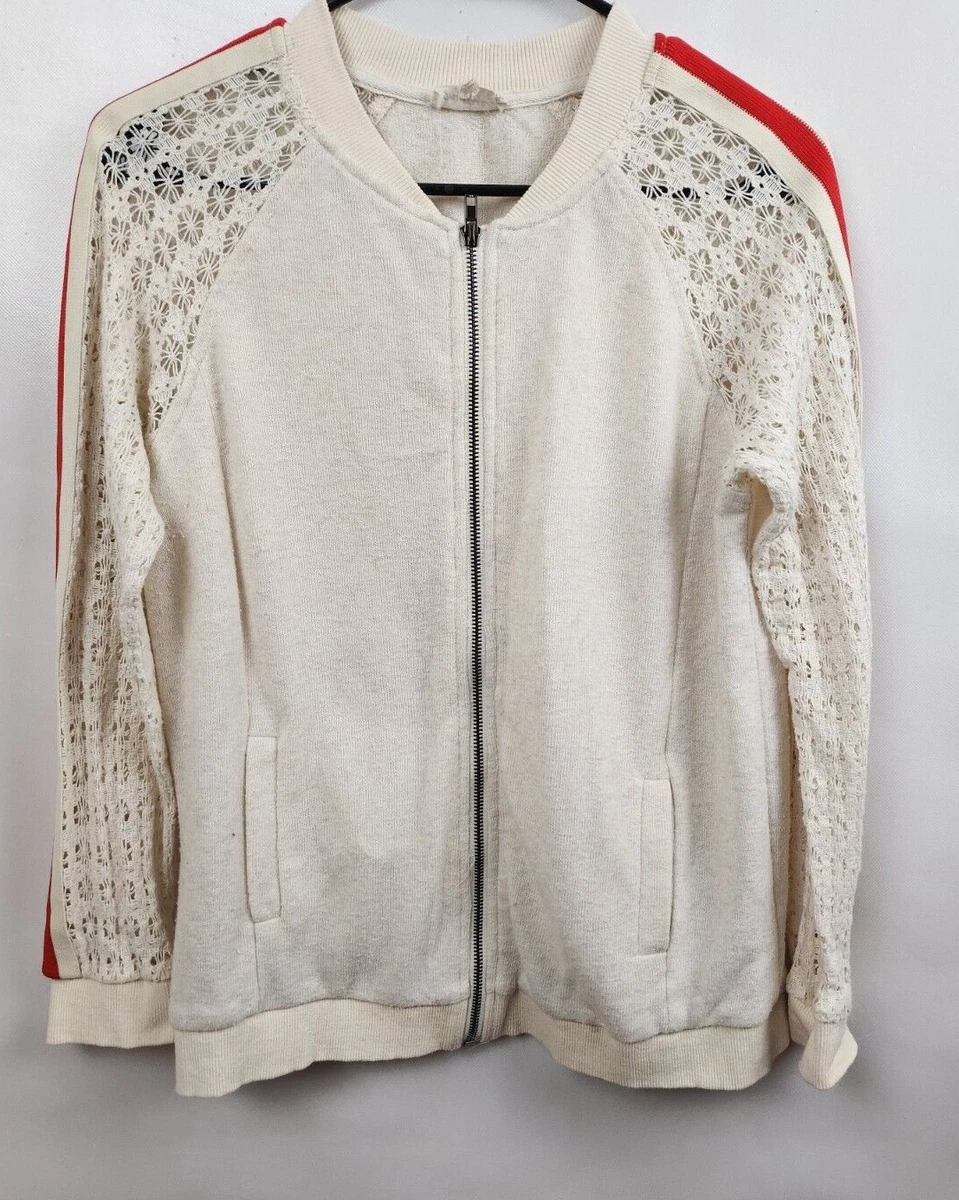 White women's cheap sweatshirt jacket