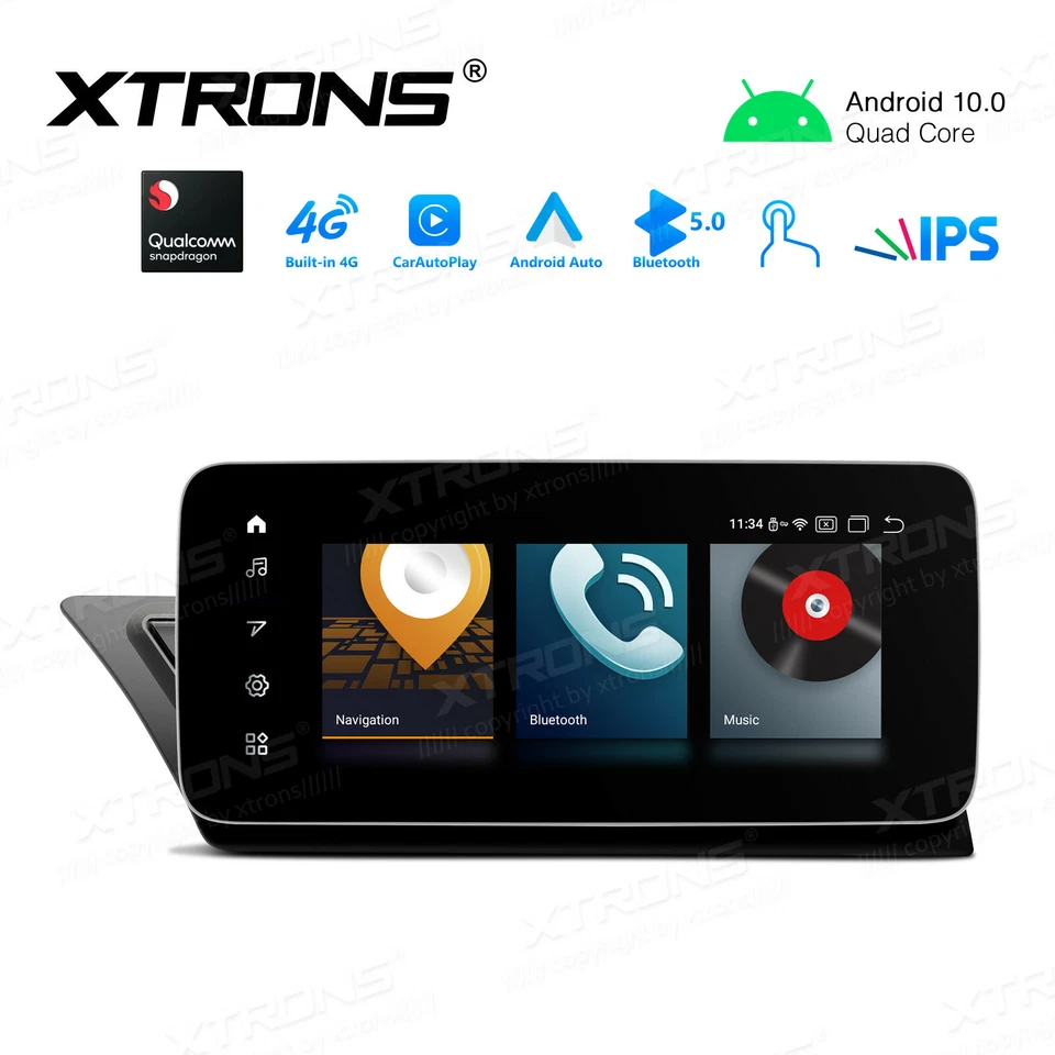 AUTORADIO ANDROID 10 STEREO AUTO AUDI A4 A5 RS4 S4 RS5 S5 2010-2013 WIFI XTRONS - Immagine 2 di 4