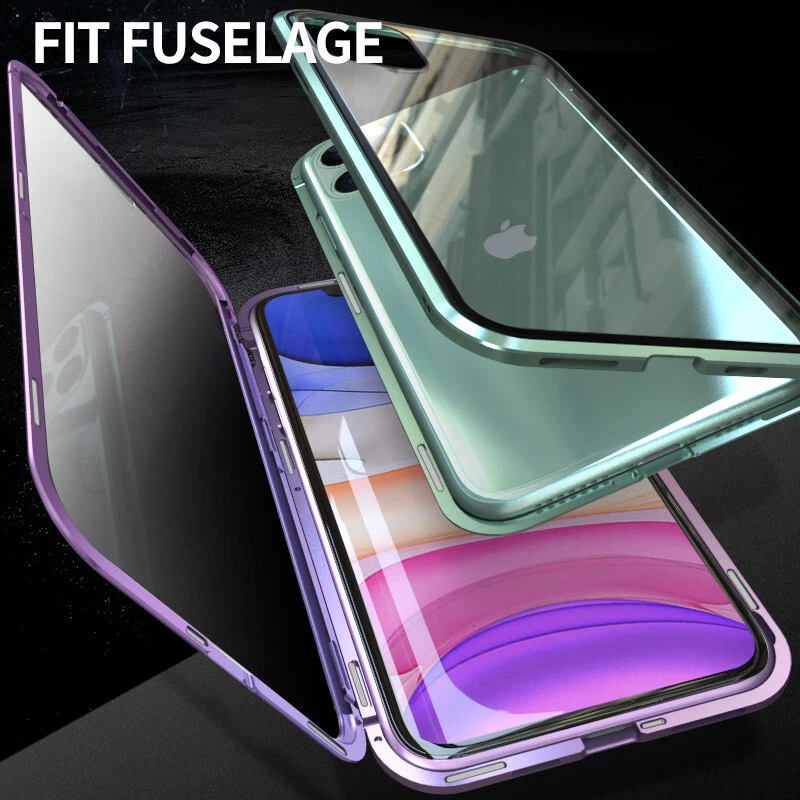 360° Magnetic Tempered Glass Case For iPhone 16 15 14 13 12 17 Pro Max Air 11 XR - Image 3 of 4