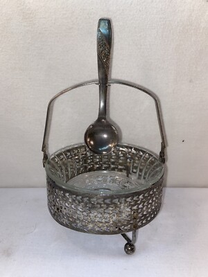 Indonesia Stainless Steel Base Spoon Glass Insert glass Condiment Mint Bowl