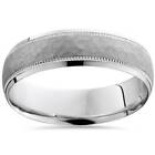 Band Men's Wedding Ring Solid Platinum Hammered 6mm