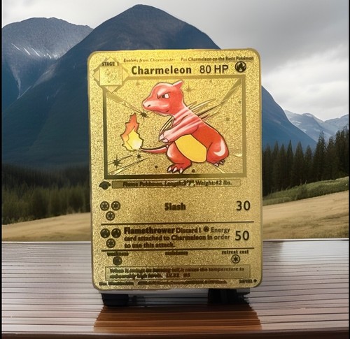 Charizard Charmeleon Charmander Pokémon Gold Metal Card First Edition - Picture 8 of 9
