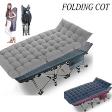MOPHOTO Cuna de Camping Plegable Resistente Adultos Cunas para Dormir con Estera y Bolsa de Transporte