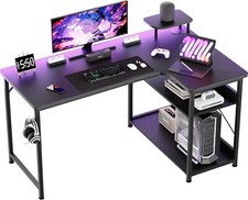 L Shaped Gaming Computer Corner Desk,PC Gaming Desk Table with Monitor Riser