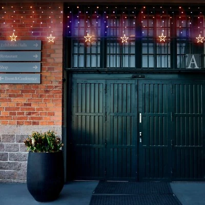 XMASKING Lotti Importex Tenda Ice Light Stelle 150 LED Luci Natale Bianco Caldo + Freddo