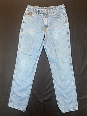 Cinch Jeans Men 34x36 Blue Straight Fit Workwear Western Green