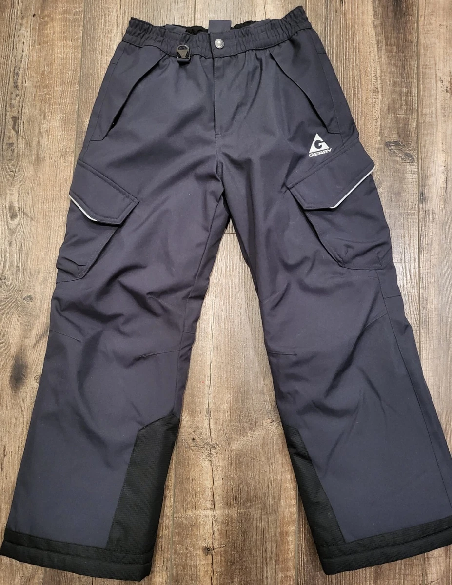 GERRY WINTER SNOW SKI PANTS YOUTH MEDIUM 10/12 WATERPROOF INSULATED BLACK