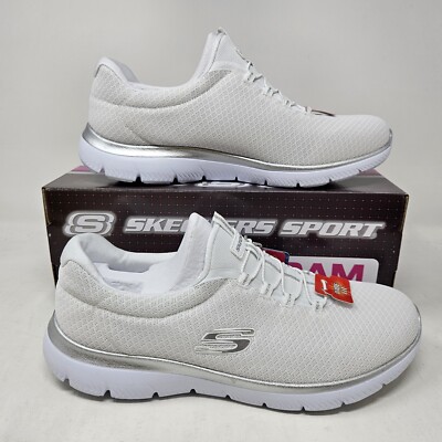 Wmns Skechers Sport Summits 'White Silver' / 12980W / Size 10 WIDE