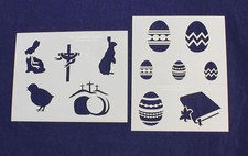 Easter Stencils 2 Piece Set -Mylar 14 Mil- 8 x 10 Inches