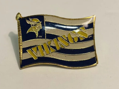 Vtg Minnesota Vikings Hat Pin NFL 1994 Raintree Football Flag Style 90s