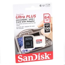 SanDisk Ultra PLUS microSDXC UHS-I Memory Card w/ Adapter SEALED IN BOX