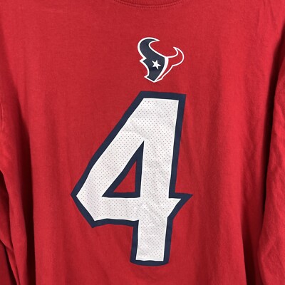 Nike Houston Texans Deshaun Watson Tee TShirt Long Sleeve Red Mens