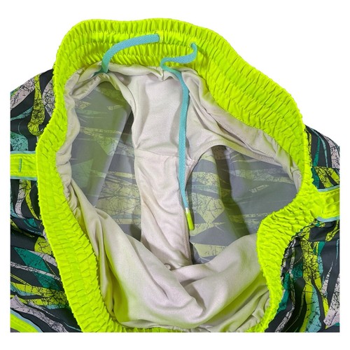 Under Armour Shorts SZ MD Neon Yellow Geometric Print Semi-fittted Heat Gear - Picture 3 of 7