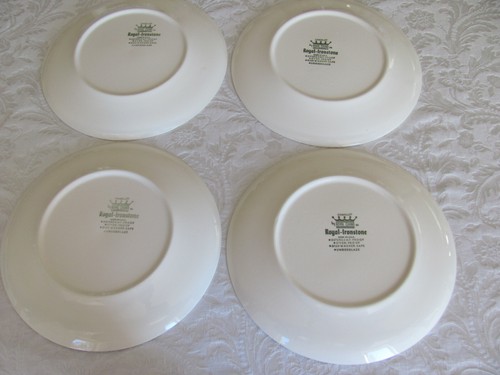 Royal China Ironstone Camelot -Blue & Green-USA- 10 1/8" Dinner Plates-Set of 4 - Picture 7 of 11