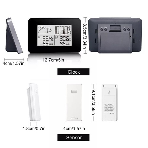 Indoor Outdoor Wireless Weather Station Digital Thermometer Alarm Clock for Home - Picture 14 of 14