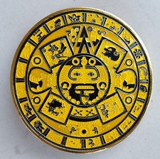 NEW AZTEC INDIAN YELLOW MULTI-COLOR ANTIQUE MEXICAN NATIVE MEXICO BELT BUCKLE