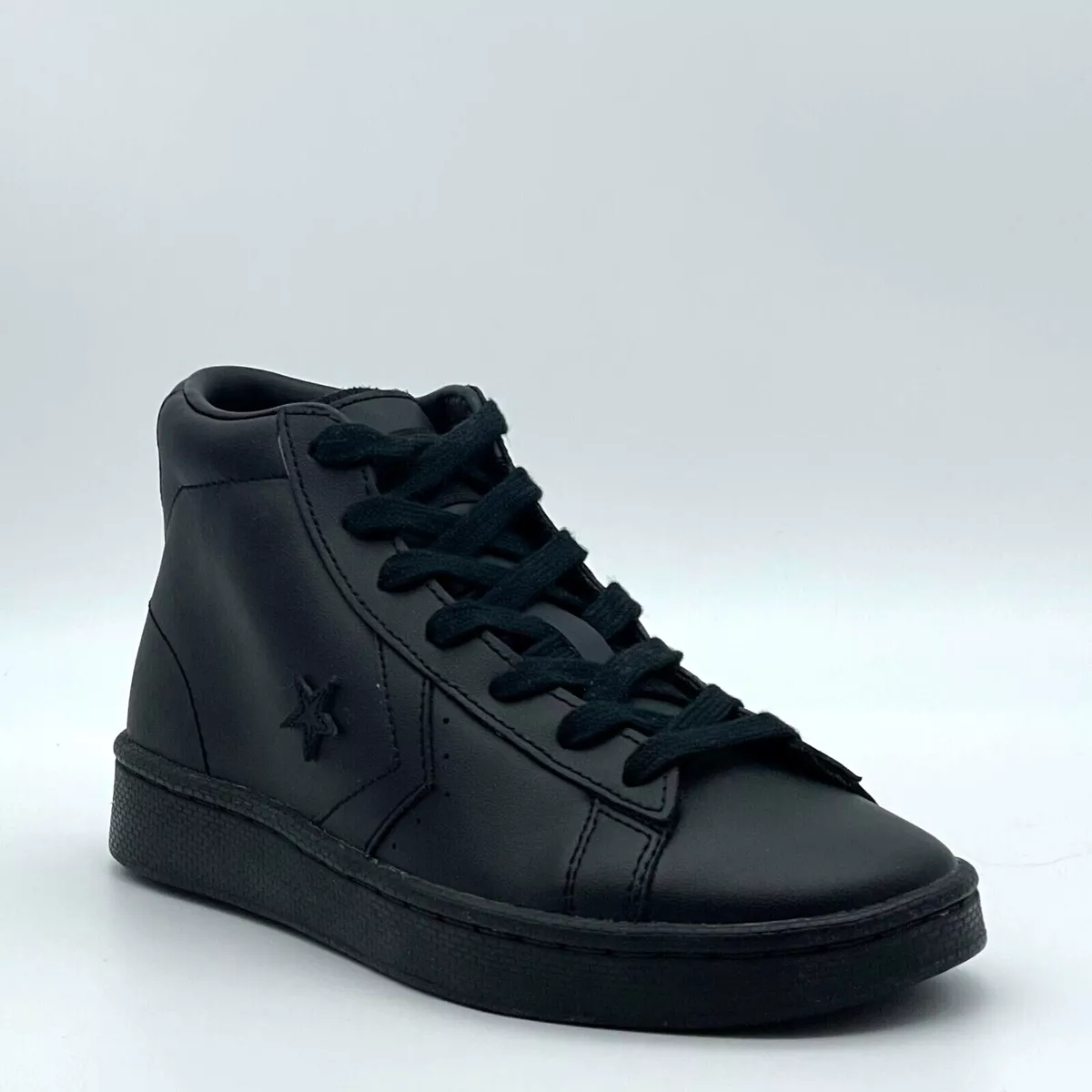 Converse PL 76 Mid Top Triple Black Big Kid Unisex Shoes Sneakers 358170C