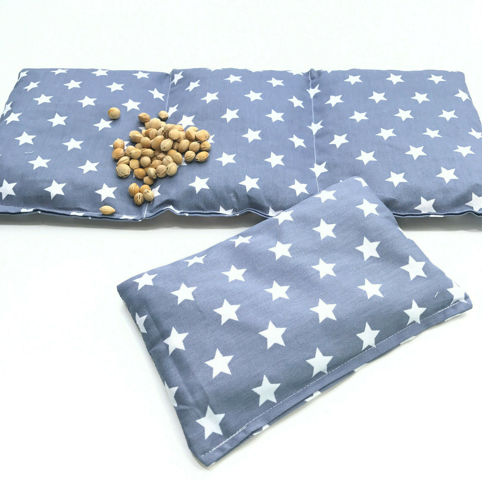 ★ 2 er Set mit Sterne 3 Kammer + 1 klein Kirschkernkissen XXL Körnerkissen ★