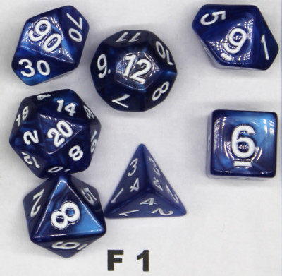 RPG Würfel Set F1 -blau -7 Würfel im Set -ideal auch für die Würfelsammlung