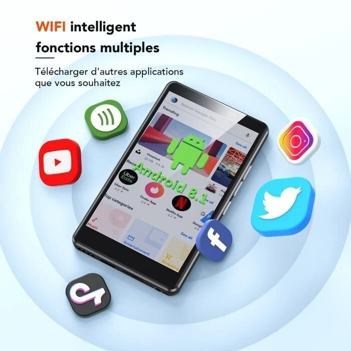 Reproductor MP4 AGPTEK 16GB WiFi Bluetooth 4 pulgadas - Imagen 2 de 4