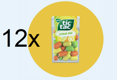 TIC TAC CITRUS MIX - 12x18G- FRESH BREATH MINTS PASTILLES FRUIT