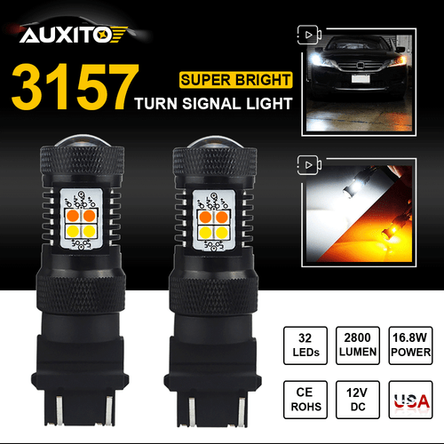 Doble Color 3157 LED DRL Interruptor Señal de Giro Bombillas de Luz de Estacionamiento Blanco Ámbar - Imagen 2 de 10